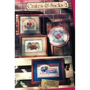 Crates & Sacks 2 Cross Stitch Pattern Book Nostalgic Farm Fruit Designs